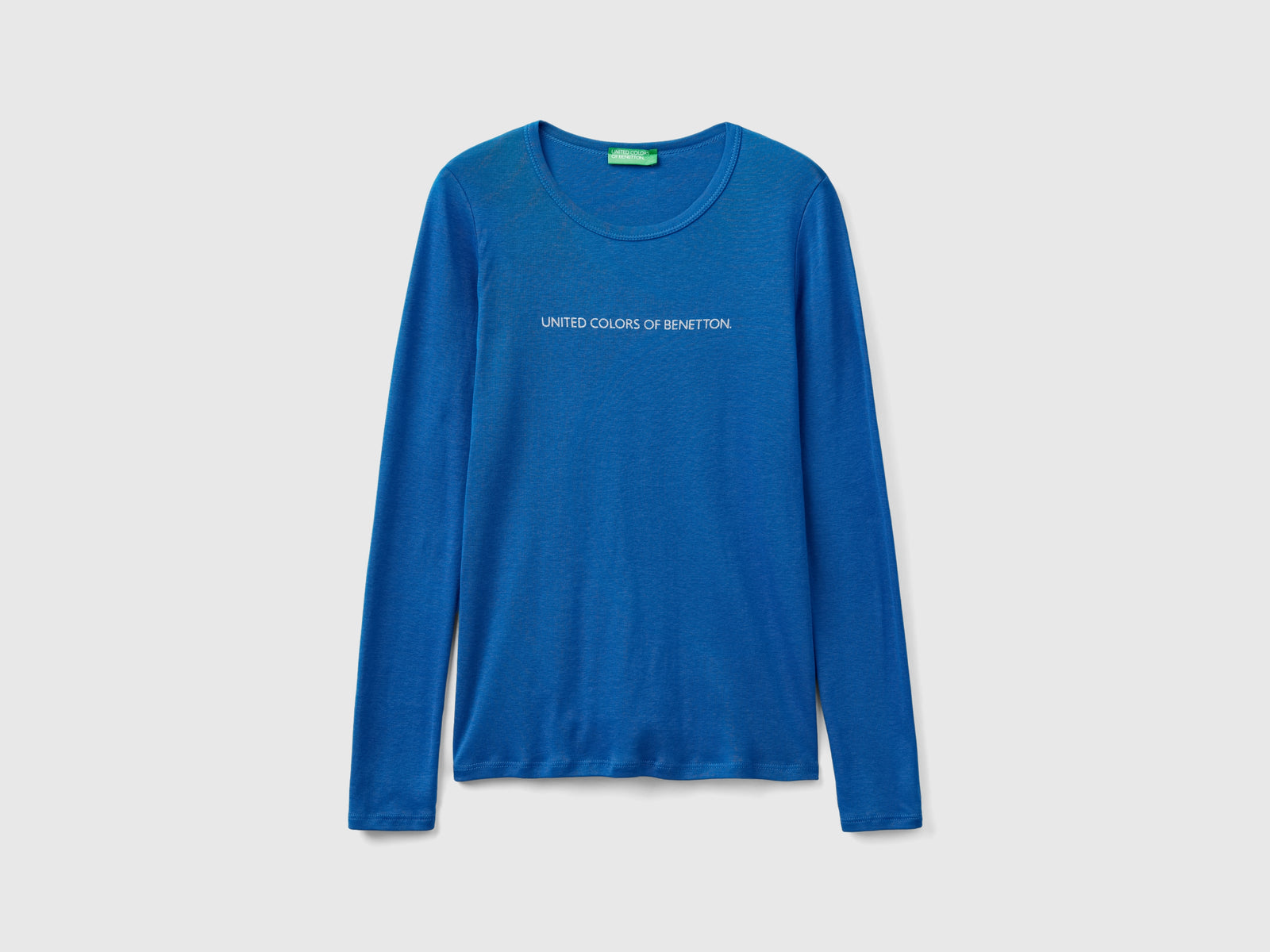 100% cotton long-sleeved T-shirt da donna avio | Benetton Outlet
