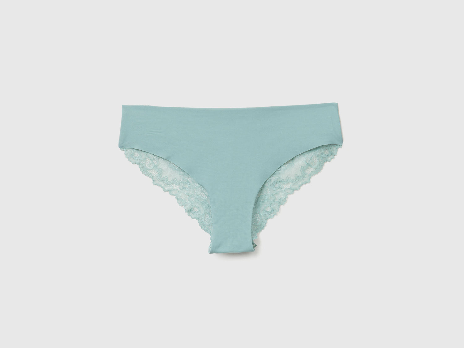 Brasiliana stretch con pizzo da donna verde acqua | Benetton Outlet