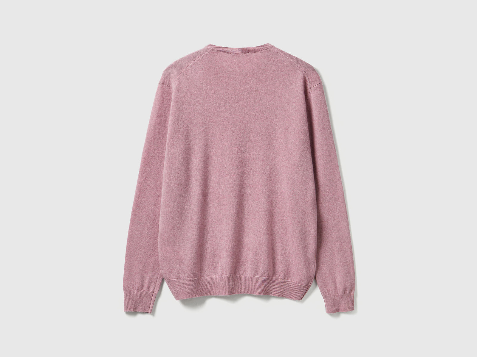 Maglia girocollo rosa mélange in pura lana Merino da uomo rosa pastello 2 | Benetton Outlet