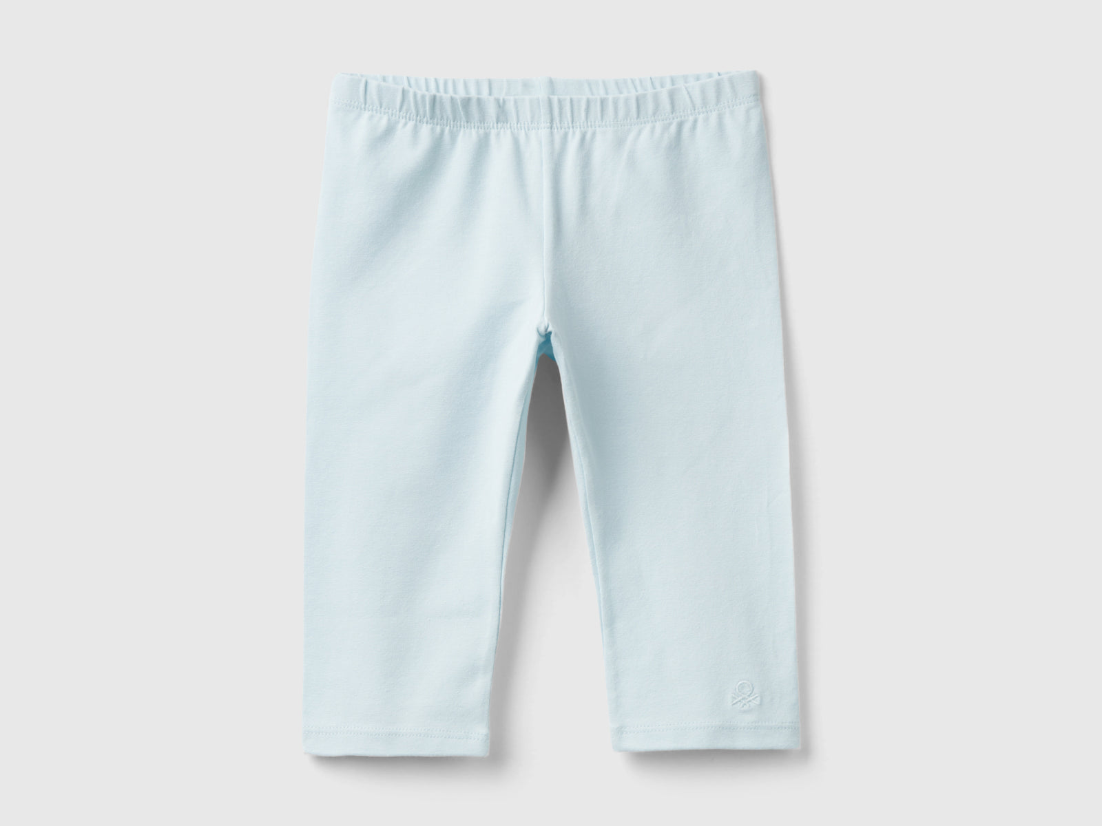Leggings a 3/4 in cotone elasticizzato da bimba azzurro | Benetton Outlet