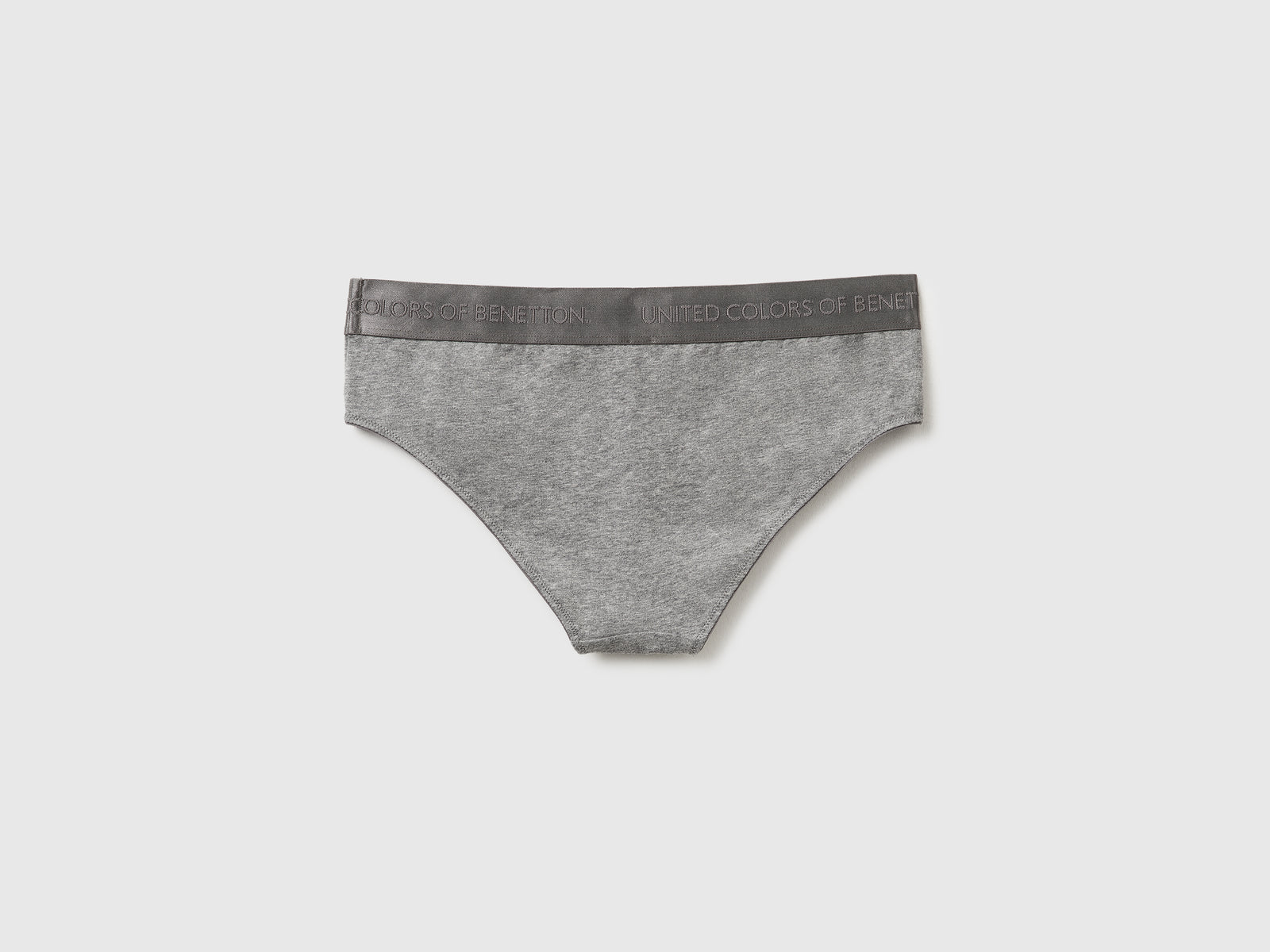 Slip fianco alto in cotone stretch da donna grigio scuro 2 | Benetton Outlet