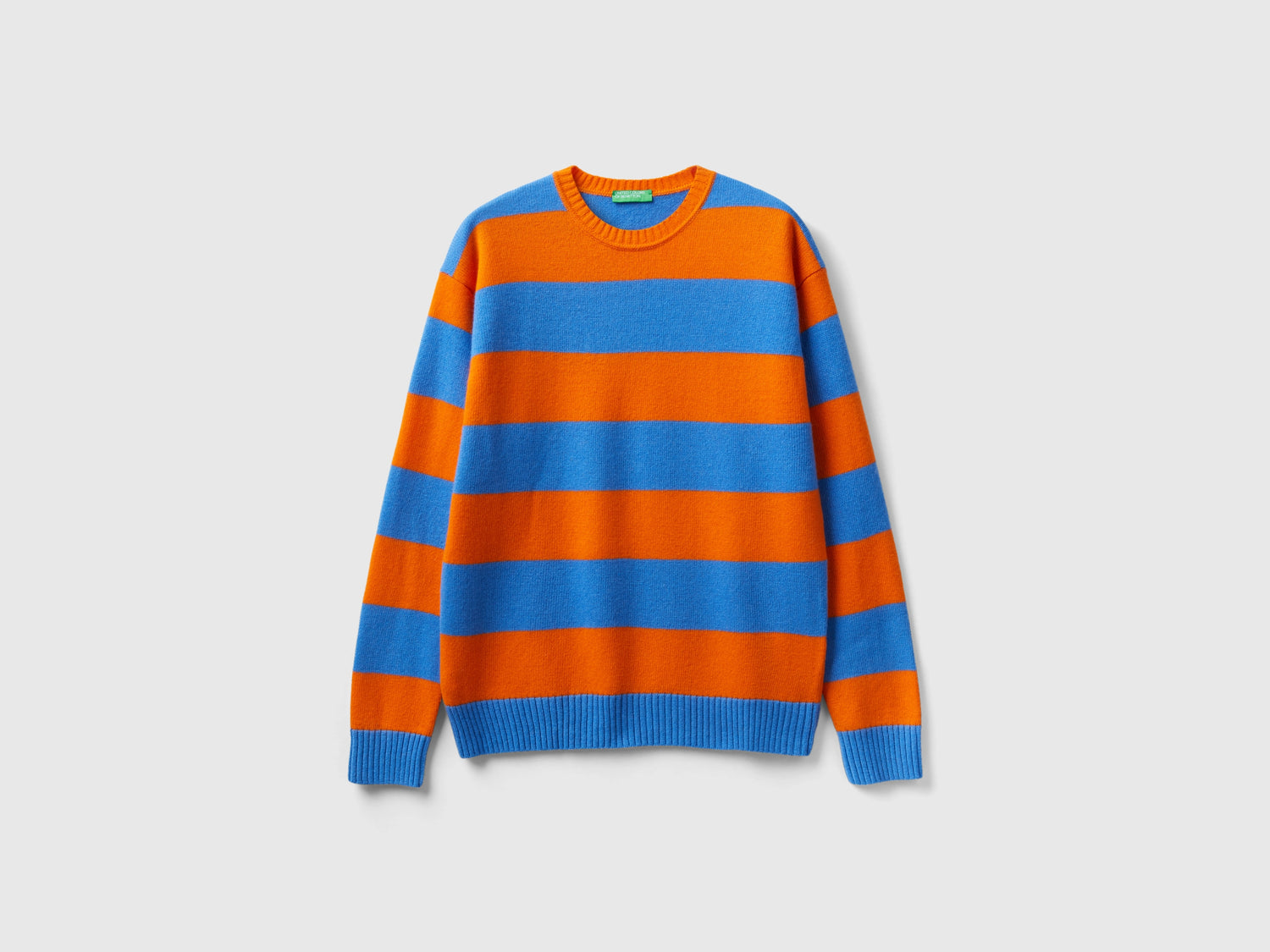 Maglione a righe bicolor da uomo arancione | Benetton Outlet