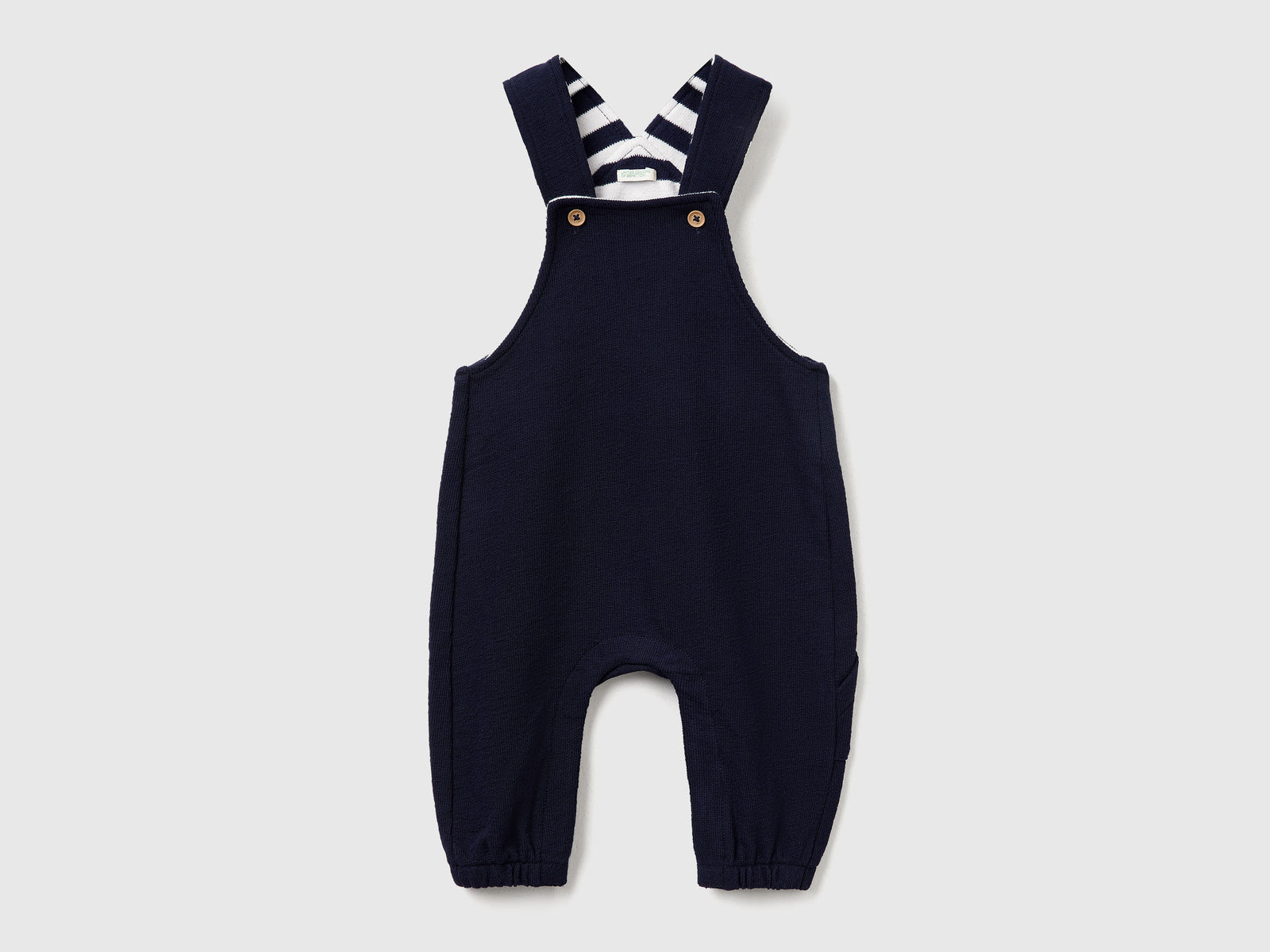 Salopette in felpa con tasche da neonato blu scuro | Benetton Outlet