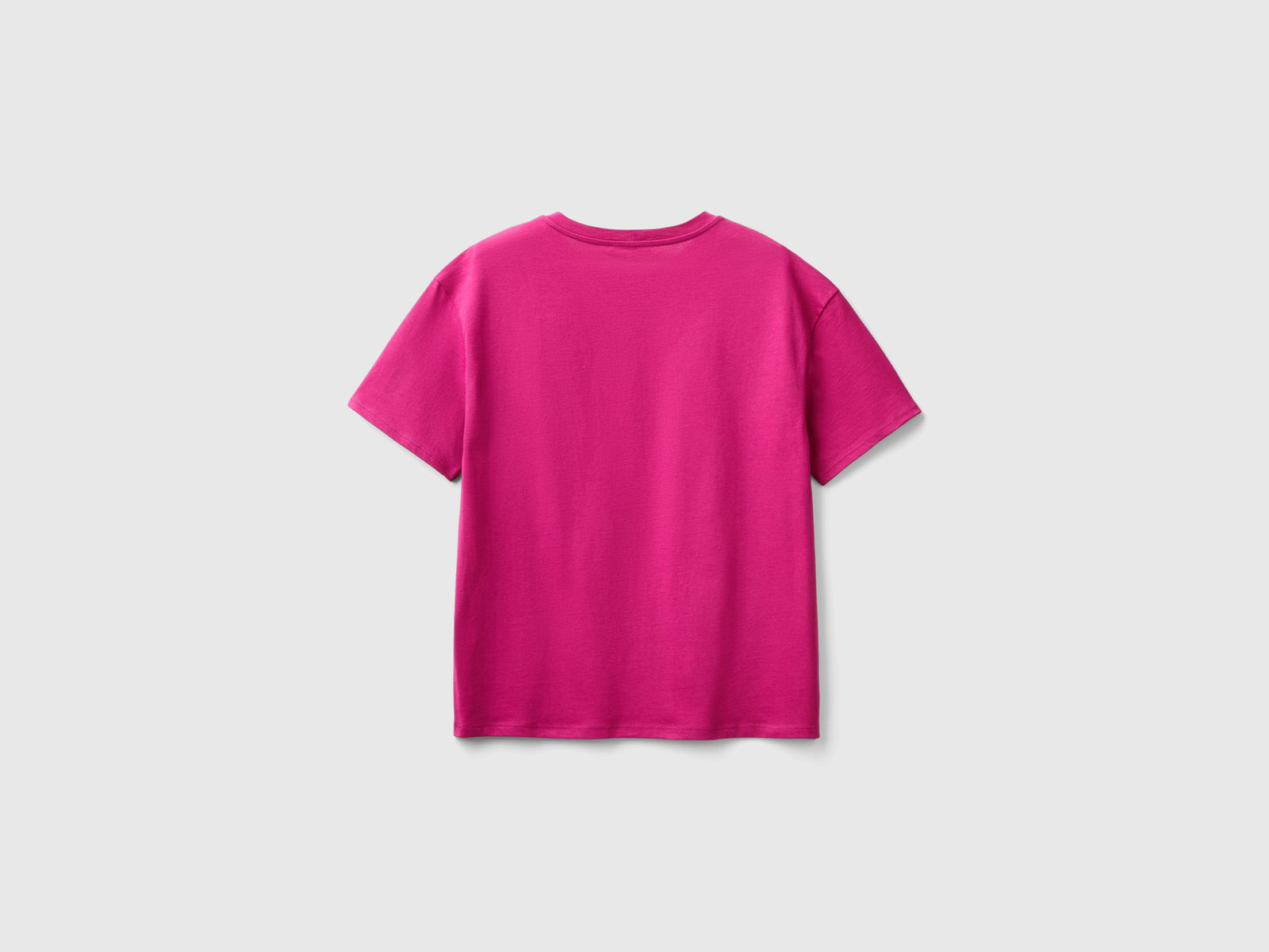 Maglietta manica corta 100% cotone da donna ciclamino 2 | Benetton Outlet