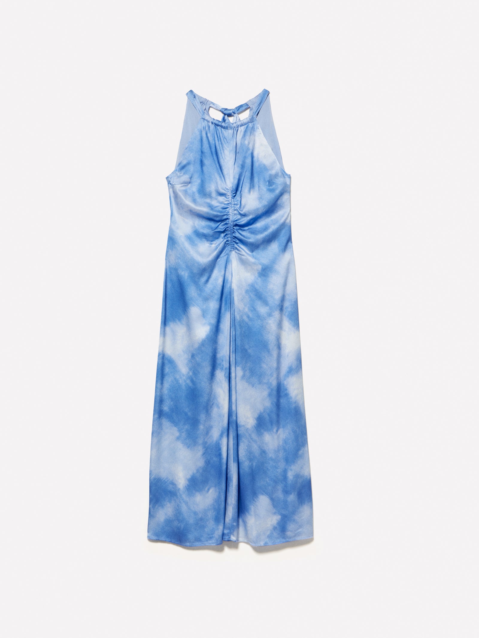 Vestito azzurro stampato con arriccio da donna blu | Sisley Outlet