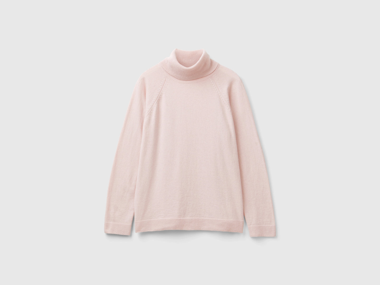 Dolcevita in misto lana e cashmere da donna rosa pastello | Benetton Outlet