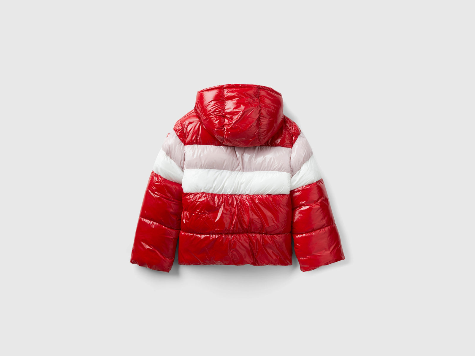 Giubbino imbottito color block da bambina rosso 2 | Benetton Outlet