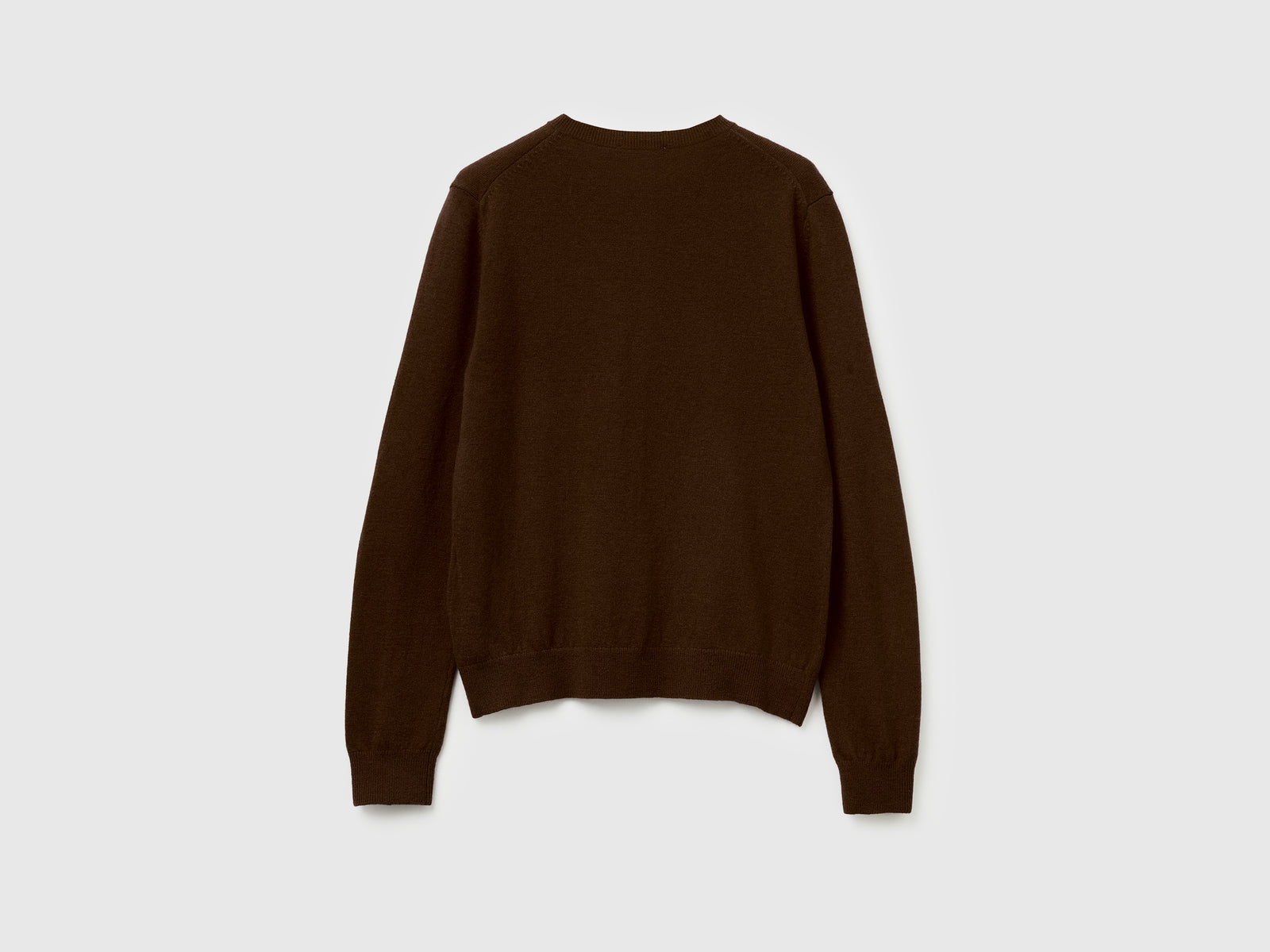 Cardigan girocollo in pura lana Merino da donna marrone 2 | Benetton Outlet