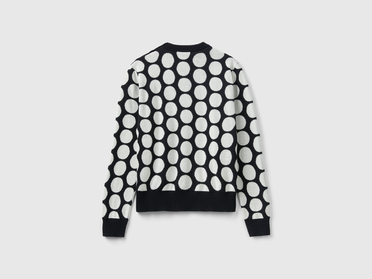 Maglia a pois in cotone tricot