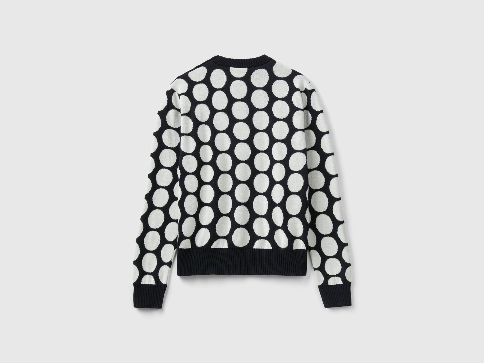 Maglia a pois in cotone tricot da donna nero 2 | Benetton Outlet