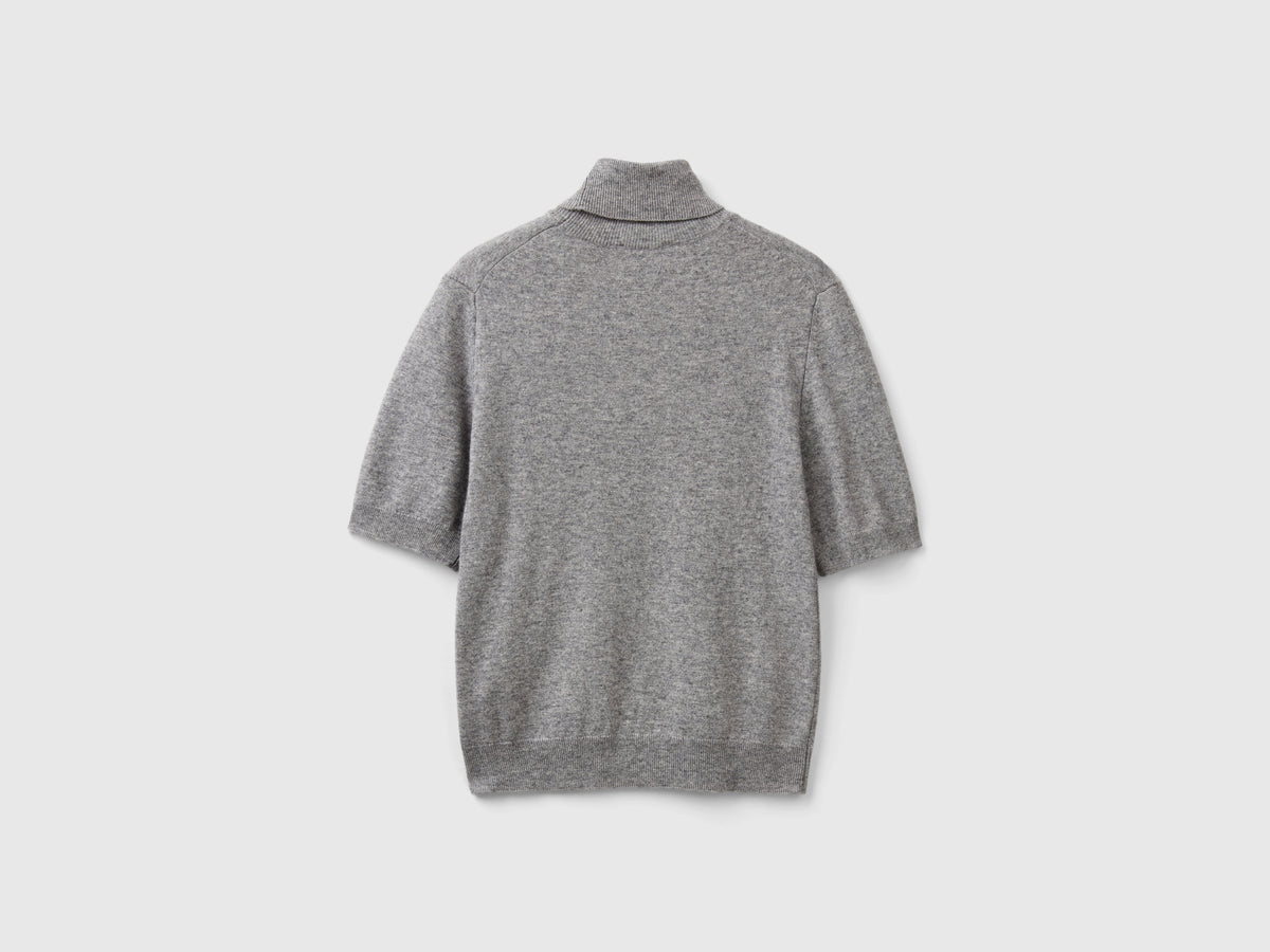 Dolcevitao a manica corta in misto cashmere
