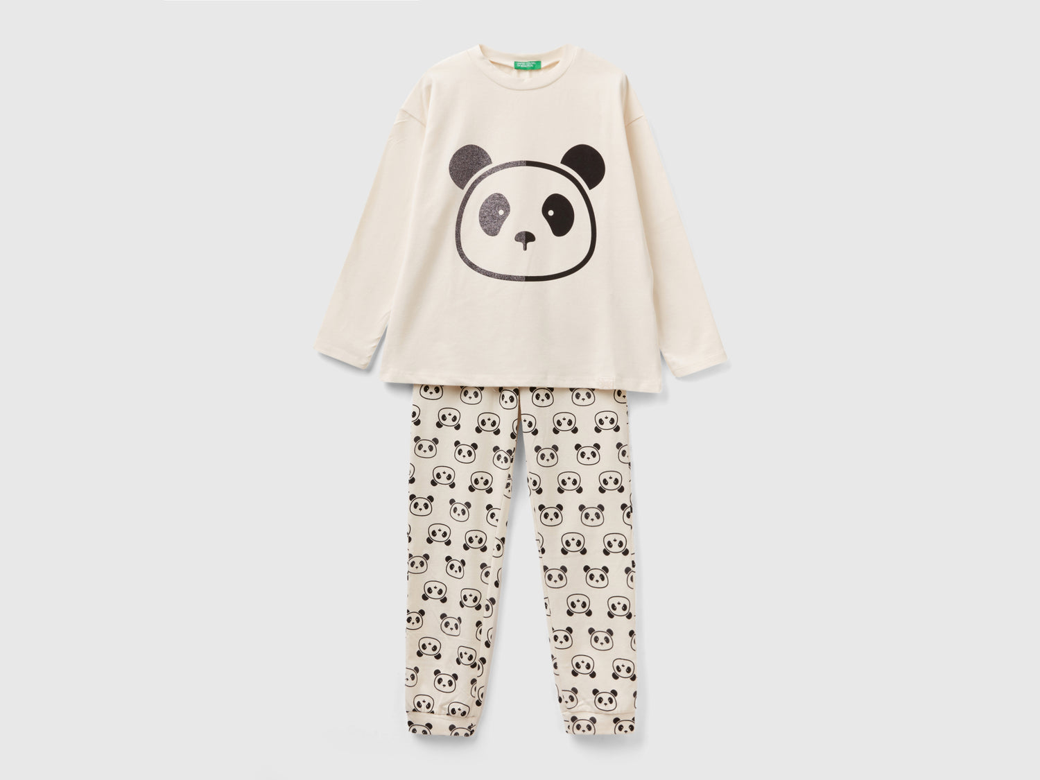Caldo pigiama con stampa panda da bambina rosa | Benetton Outlet
