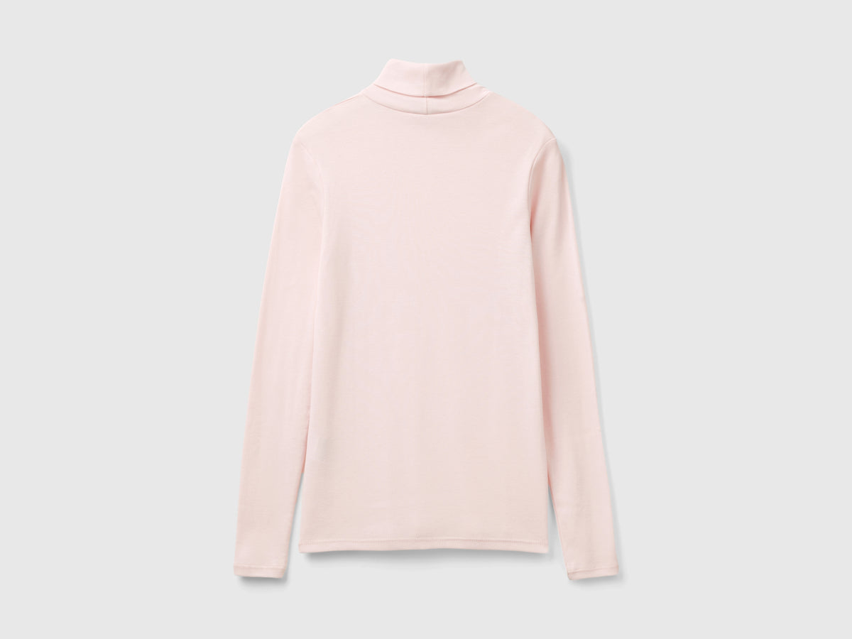 T-shirt a manica lunga con collo alto