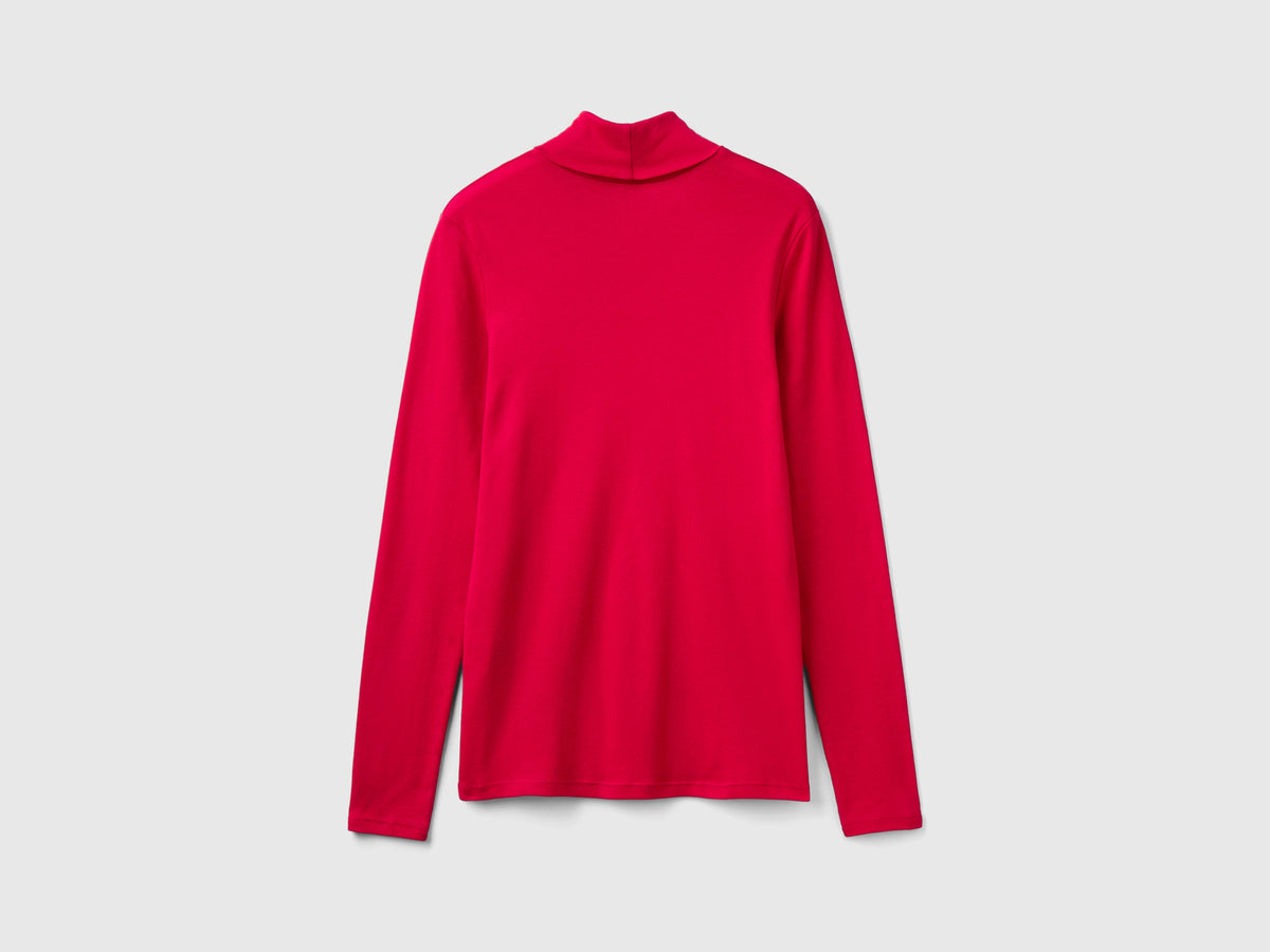 T-shirt a manica lunga con collo alto