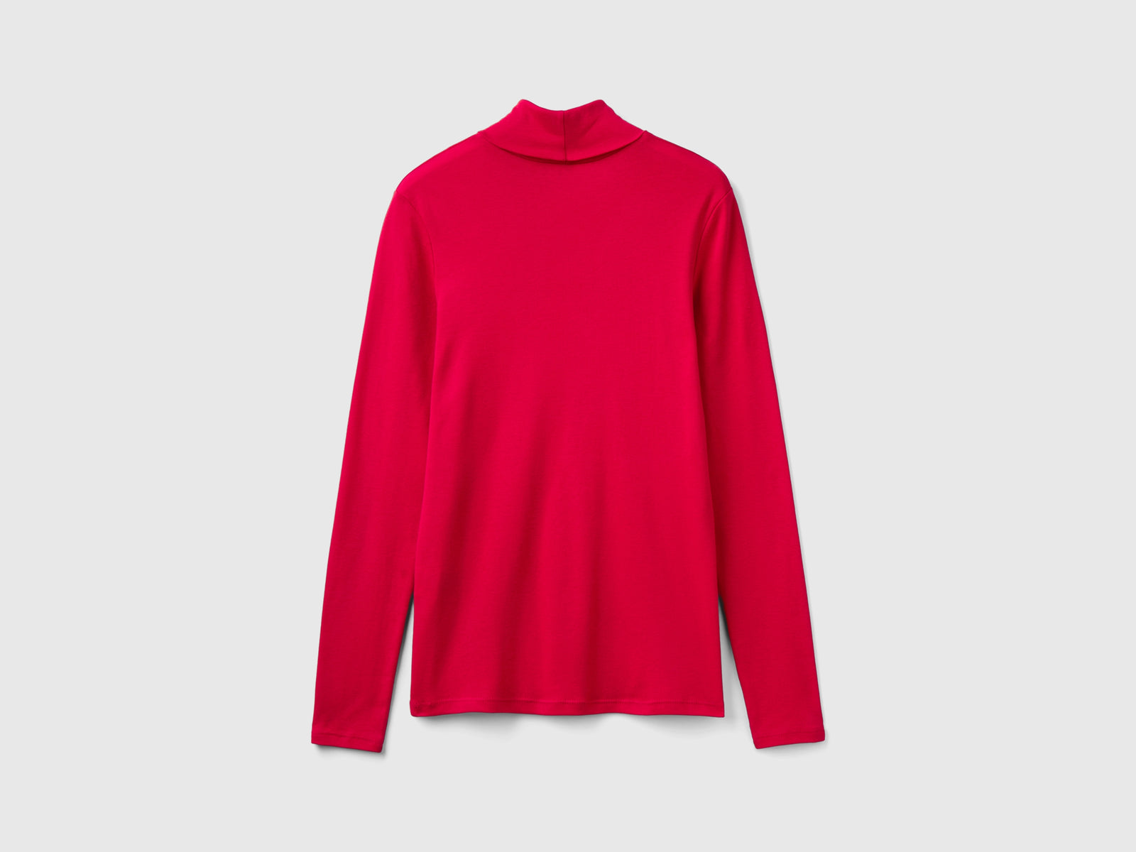 T-shirt a manica lunga con collo alto da donna rosso 2 | Benetton Outlet