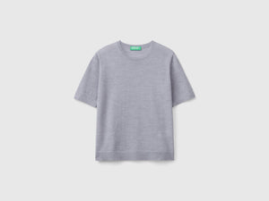 Maglia manica corta in pura lana Merino