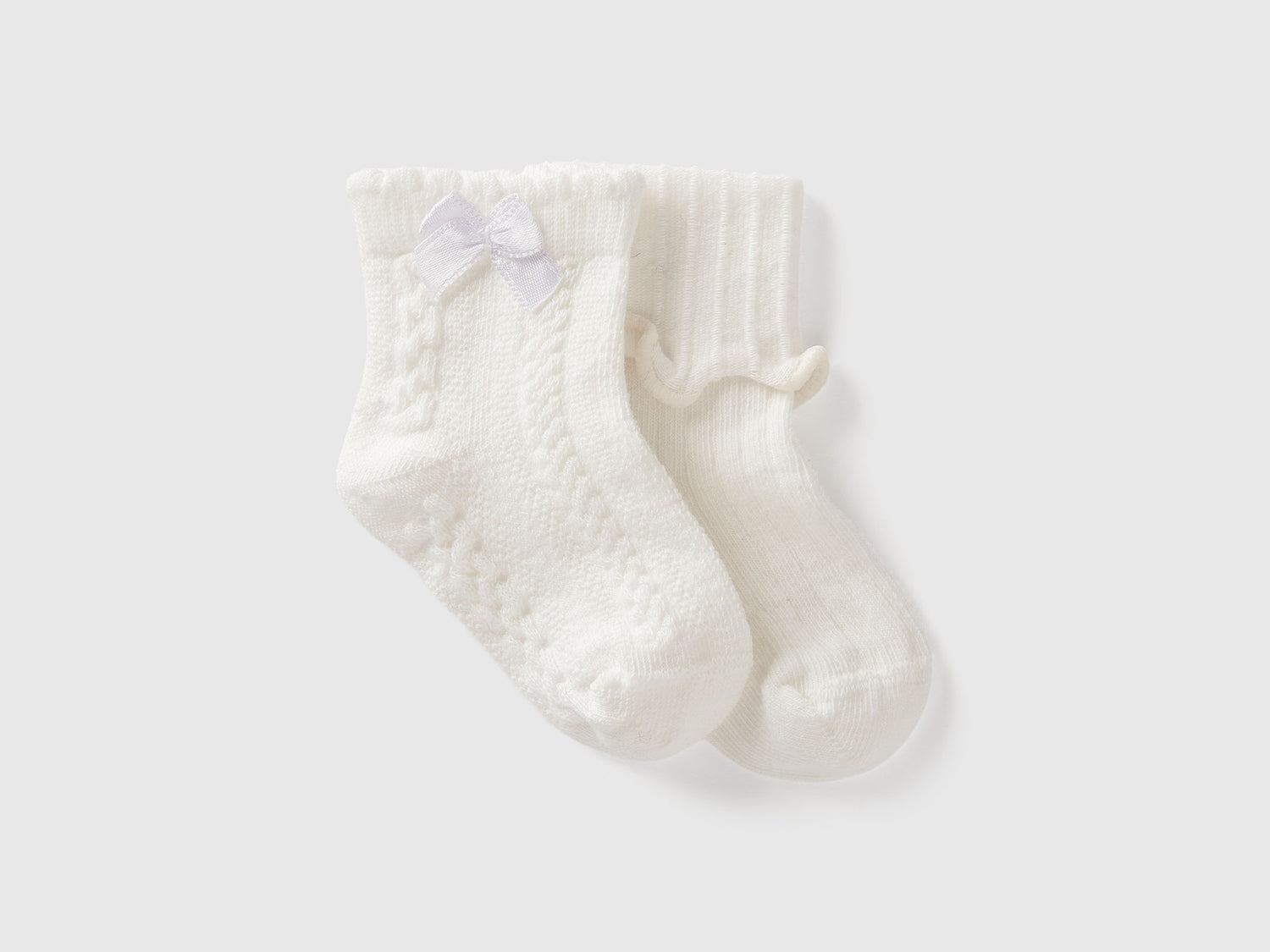 Set calzini in misto cotone da neonato bianco panna | Benetton Outlet