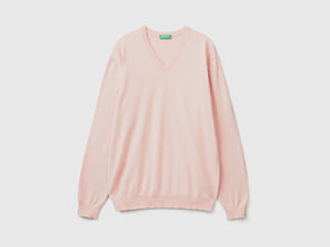 Maglia in puro cotone con scollo a V