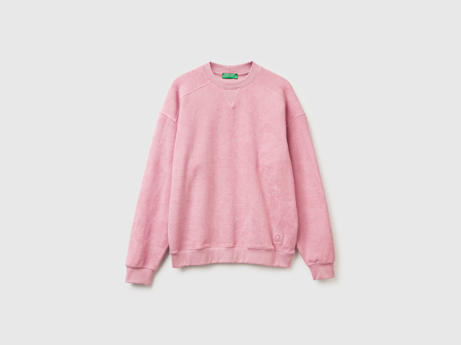 Felpa in puro cotone da uomo rosa | Benetton Outlet