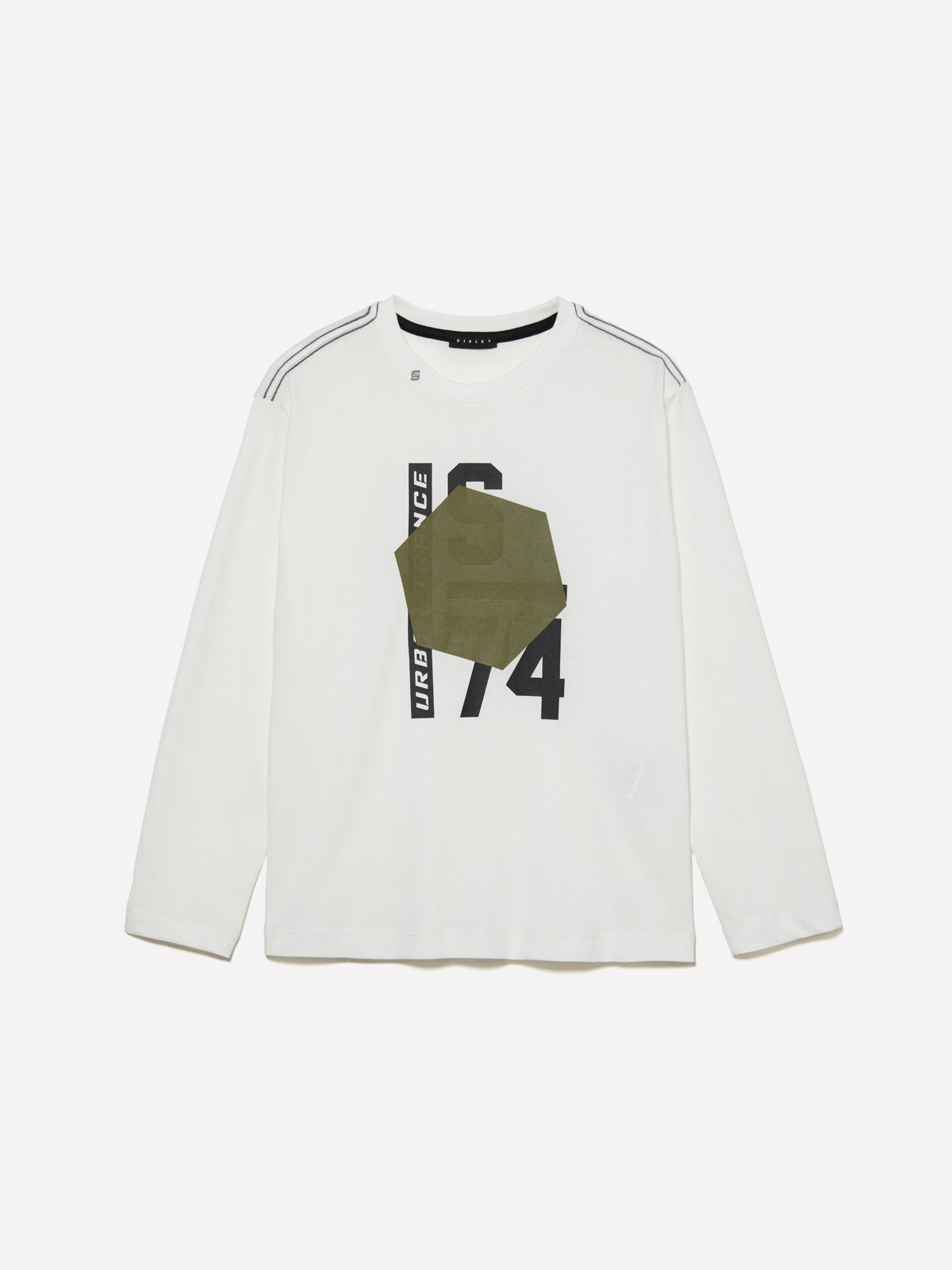 T-shirt con stampa a rilievo
