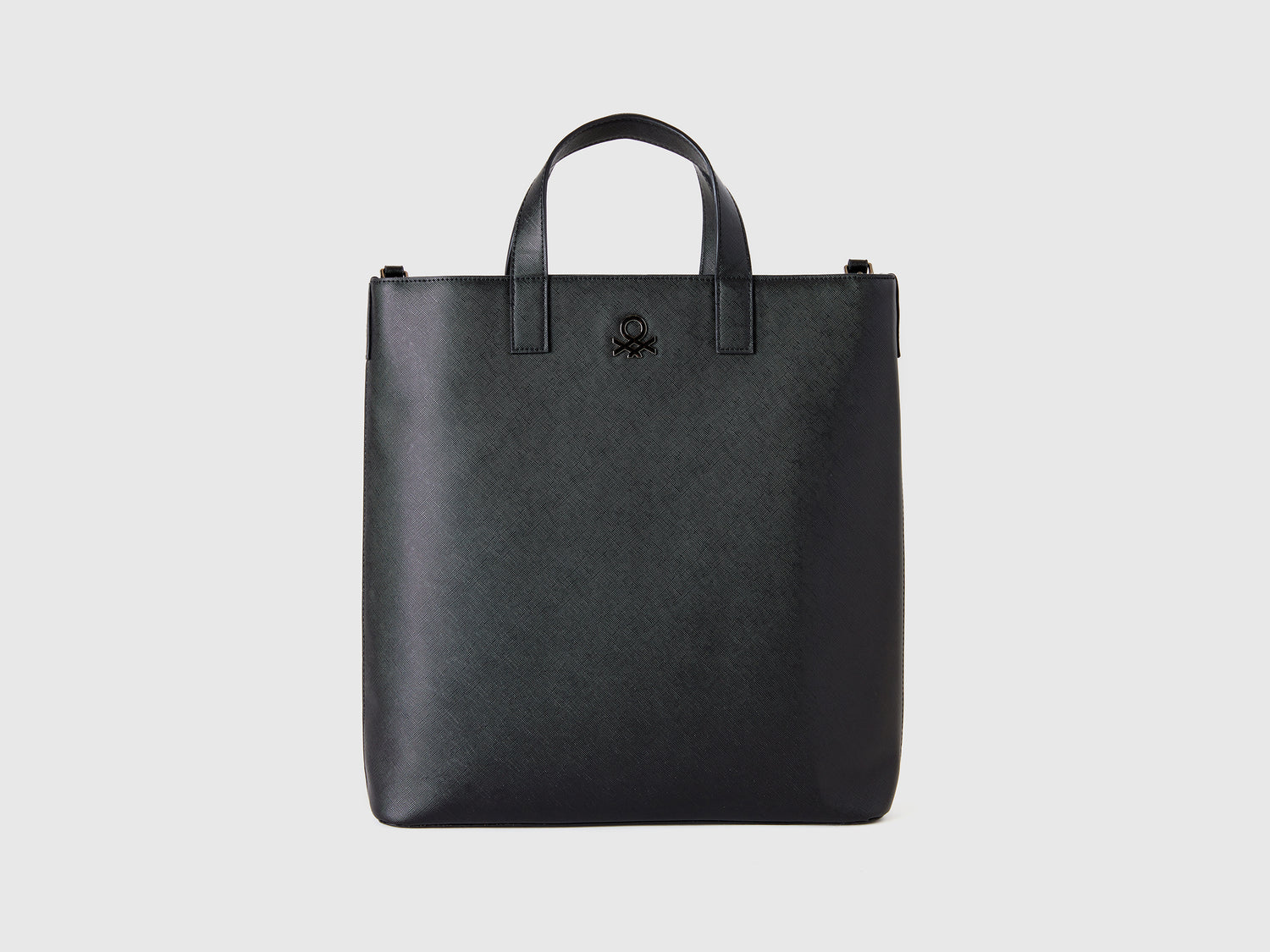 Shopping bag in tessuto spalmato da uomo nero | Benetton Outlet