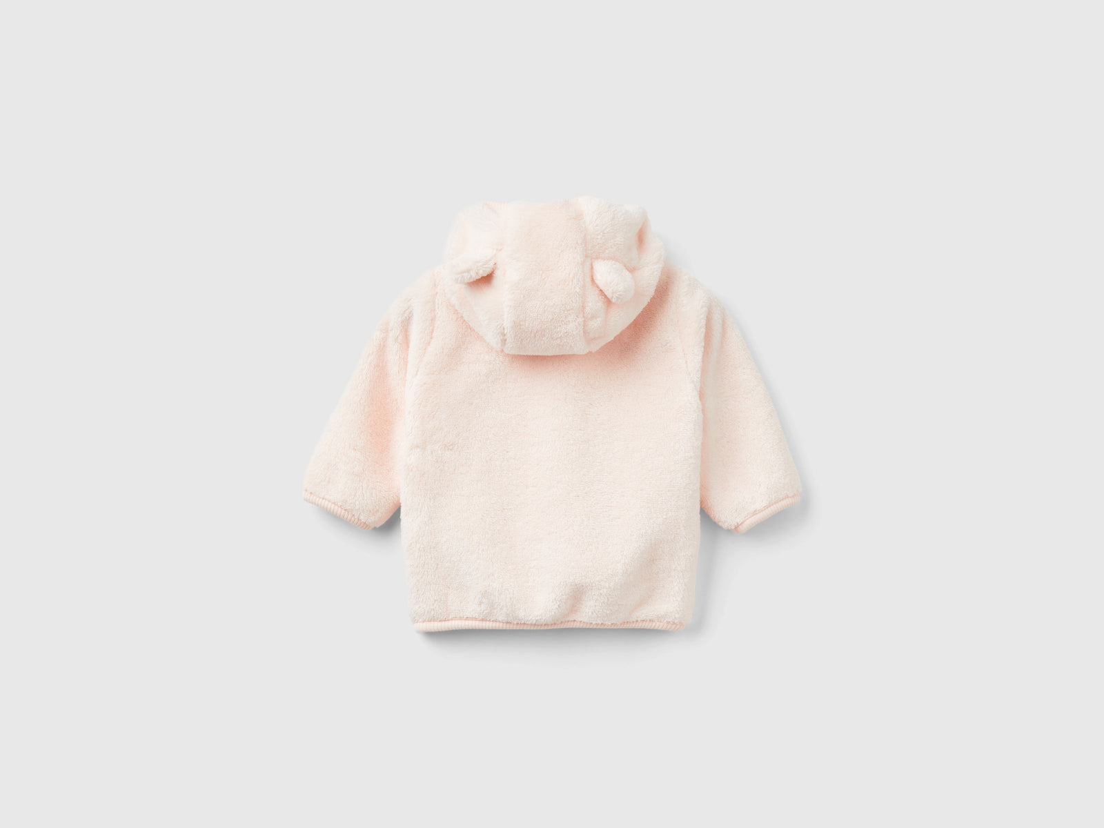 Faux fur zip-up sweatshirt da neonato rosa tenue 2 | Benetton Outlet