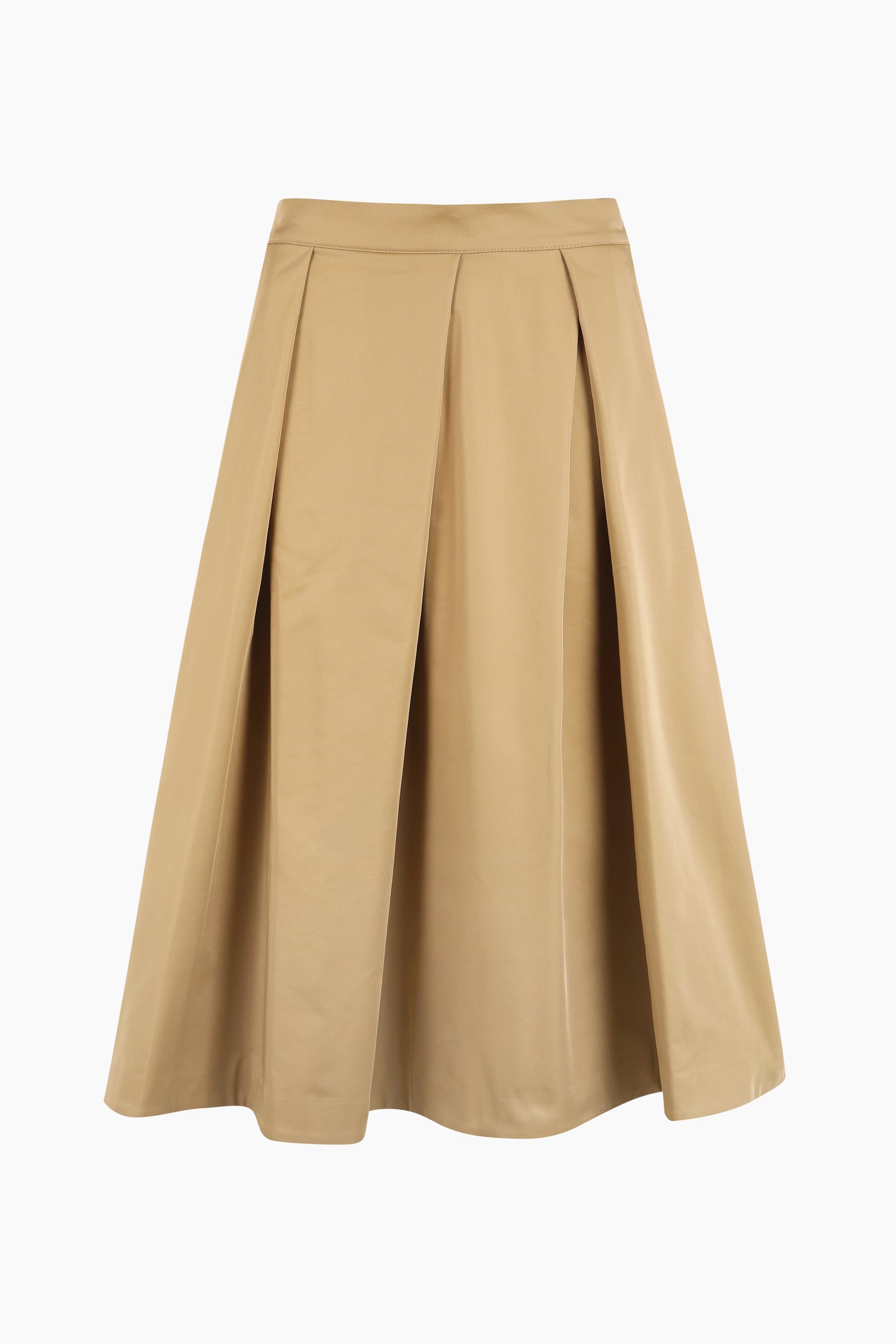 Gonna midi con pieghe da donna cammello | Sisley Outlet