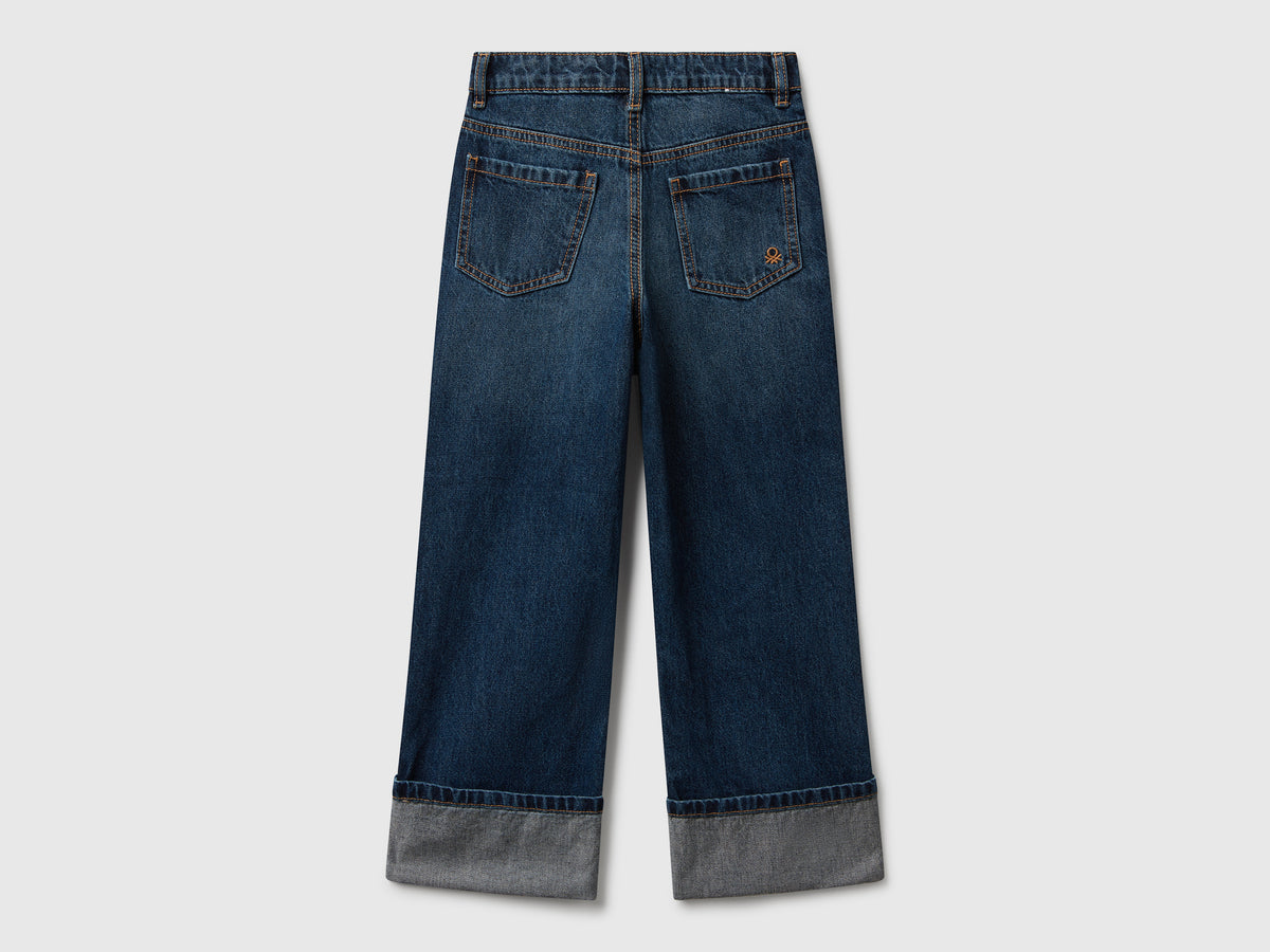 Jeans straight con risvolto