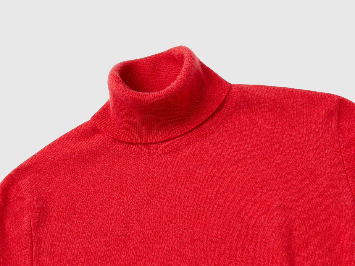 Dolcevita a manica corta in misto cashmere