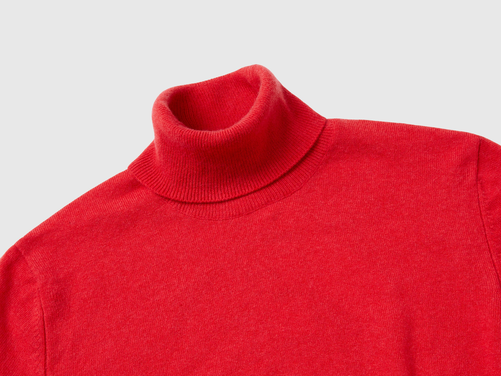 Dolcevita a manica corta in misto cashmere da donna rosso 3 | Benetton Outlet