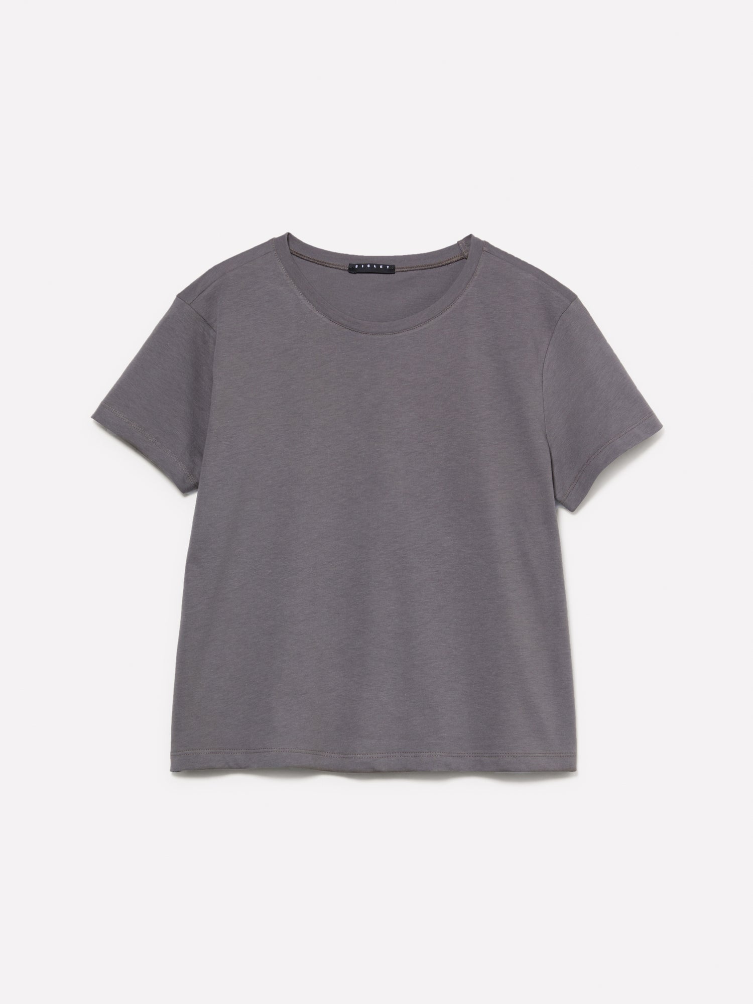 T-shirt 100% cotone bio da donna grigio scuro | Sisley Outlet