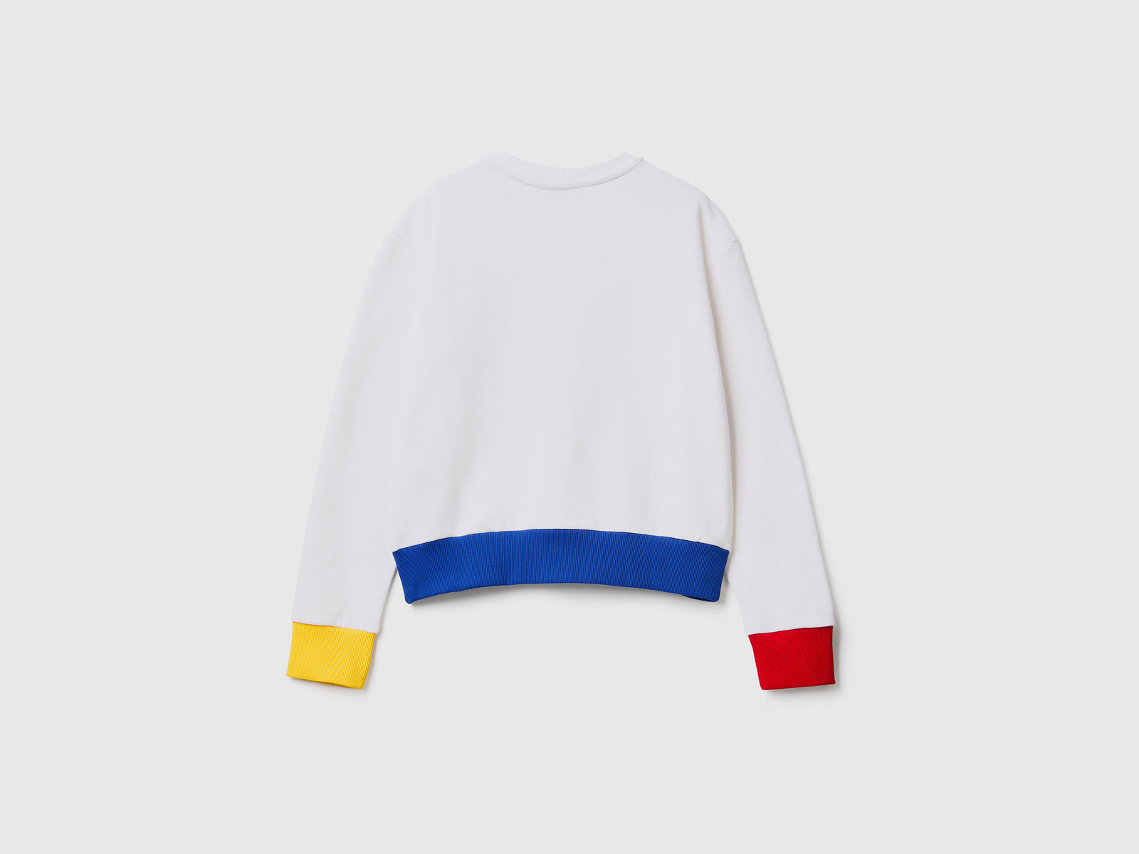 Felpa girocollo in puro cotone da donna bianco 2 | Benetton Outlet