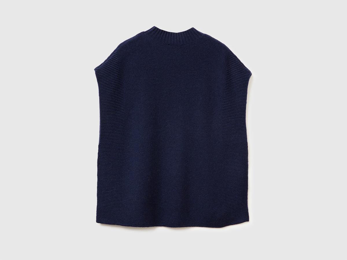 Gilet lupetto in misto lana