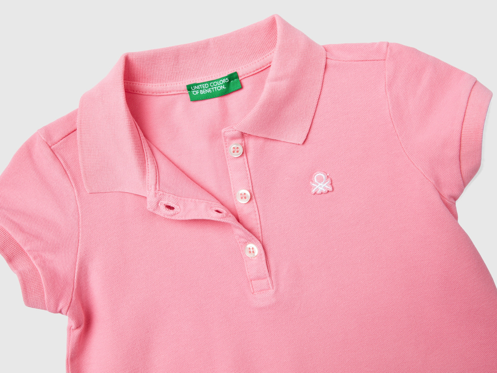 Polo regular fit in cotone bio da bimba rosa 2 | Benetton Outlet