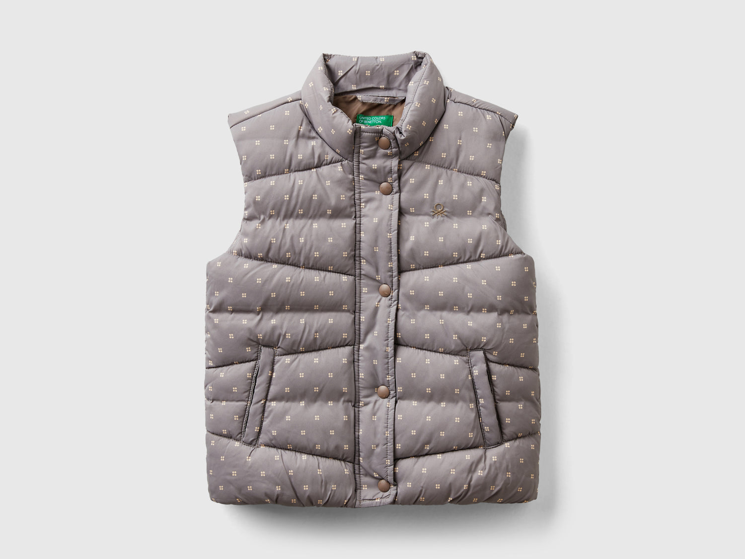 Gilet imbottito "Rain Defender" da bimba tortora | Benetton Outlet