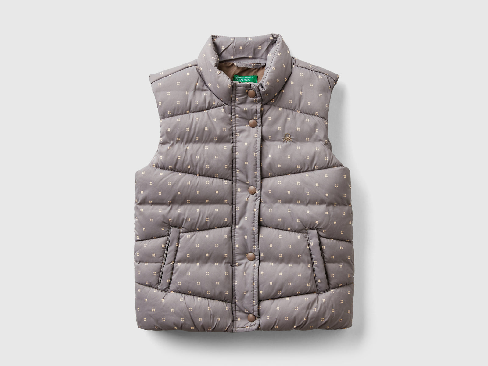 Gilet imbottito "Rain Defender" da bimba tortora | Benetton Outlet