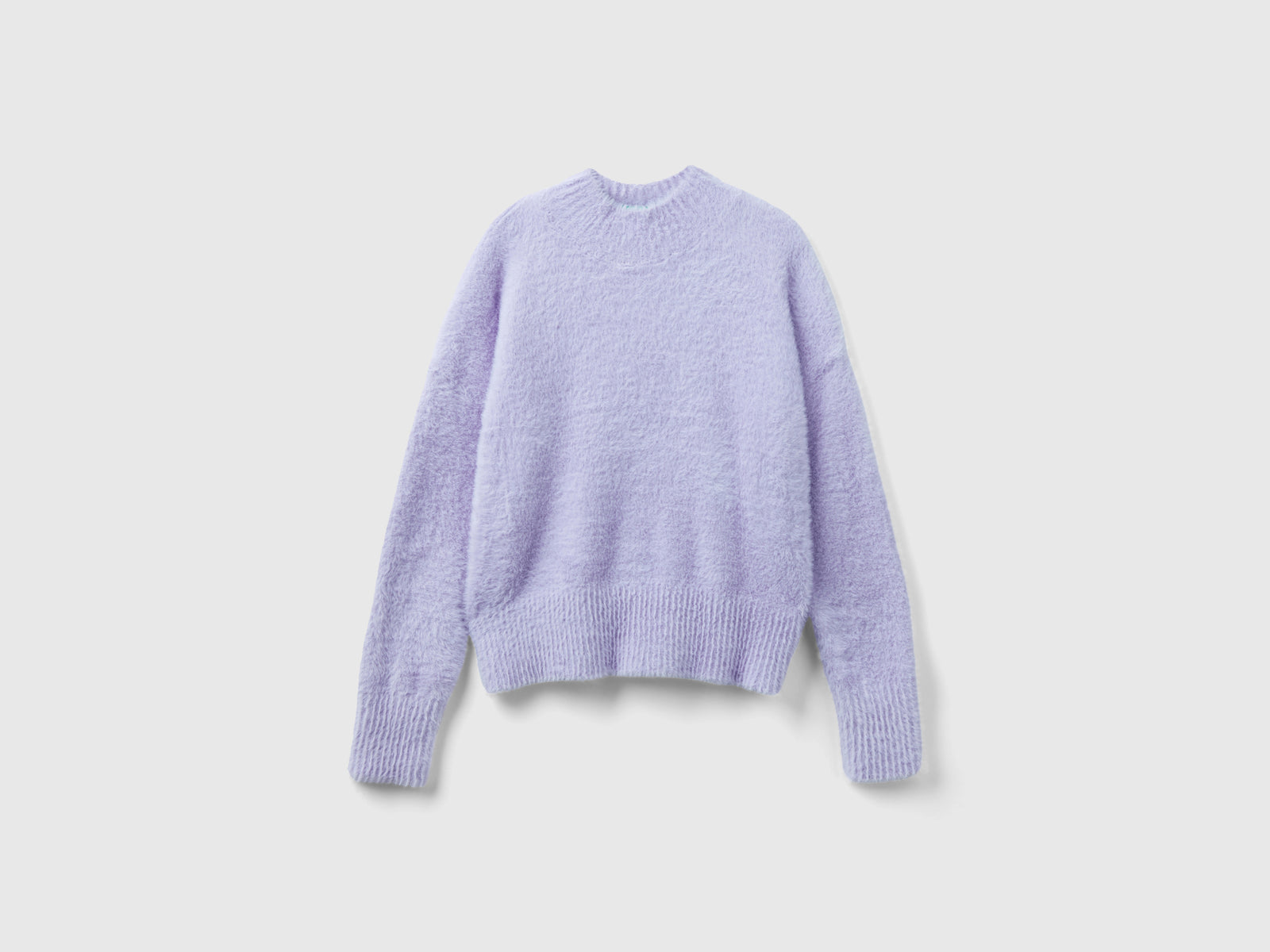 Maglia lupetto in filato peloso da bambina lilla | Benetton Outlet