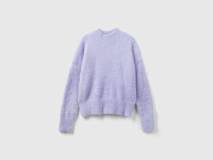 Maglia lupetto in filato peloso