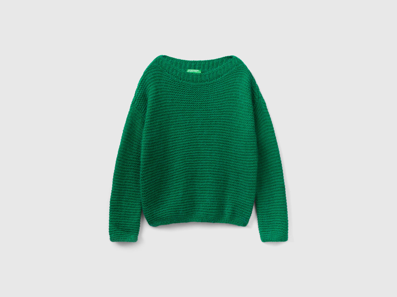 Maglia con scollo a barchetta da donna verde | Benetton Outlet