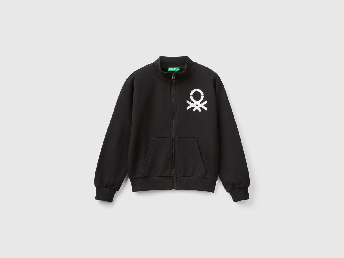 Felpa con zip e colletto