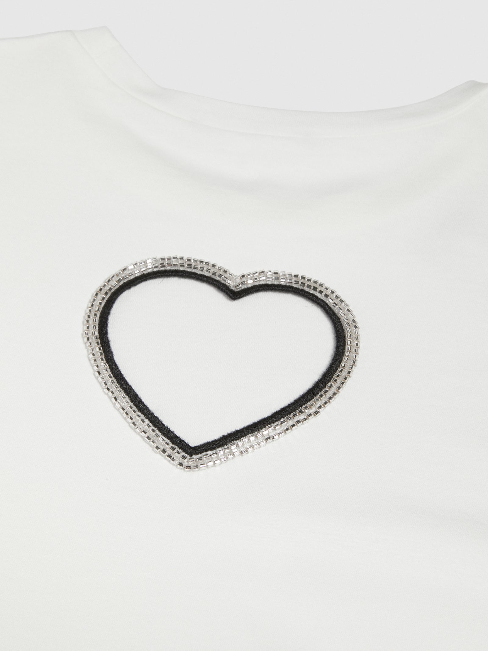 T-shirt con cuore cut-out da bambina bianco 3 | Sisley young Outlet