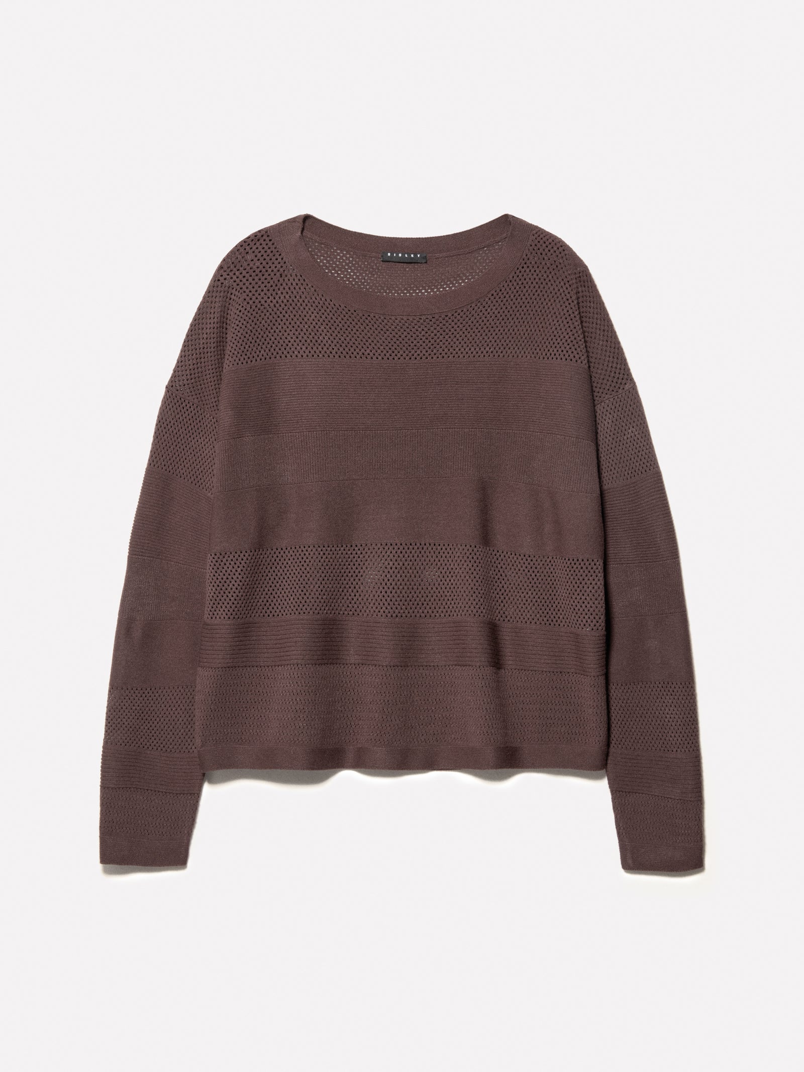 Maglia marrone con scollo a barca da donna marrone scuro | Sisley Outlet