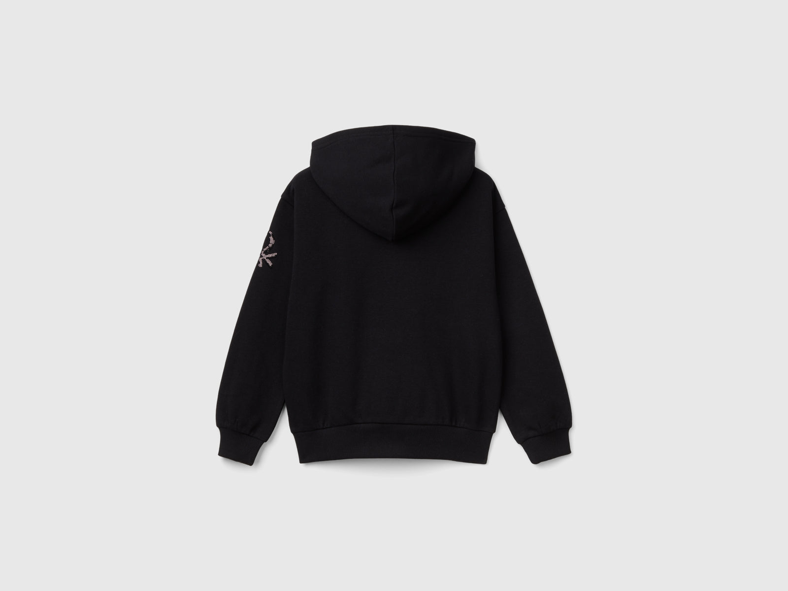 Felpa con zip e paillettes da bambina nero 2 | Benetton Outlet