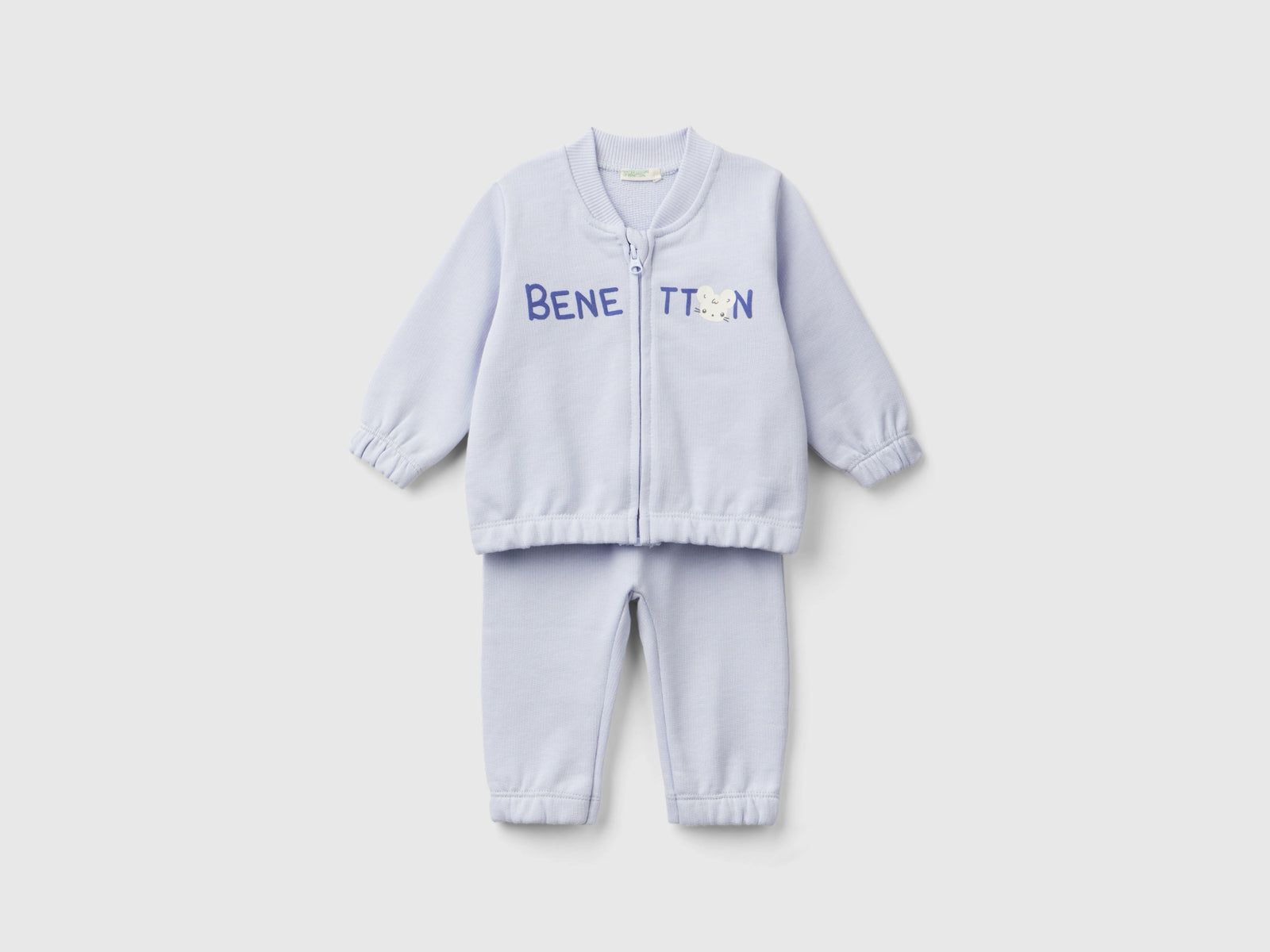 Organic cotton tracksuit da neonato celeste | Benetton Outlet