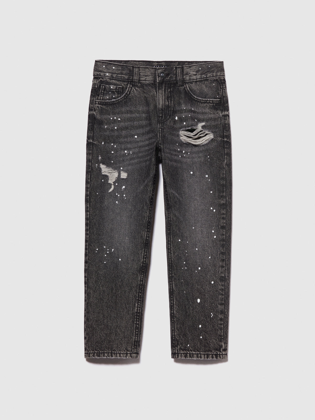 Jeans baggy effetto spruzzato