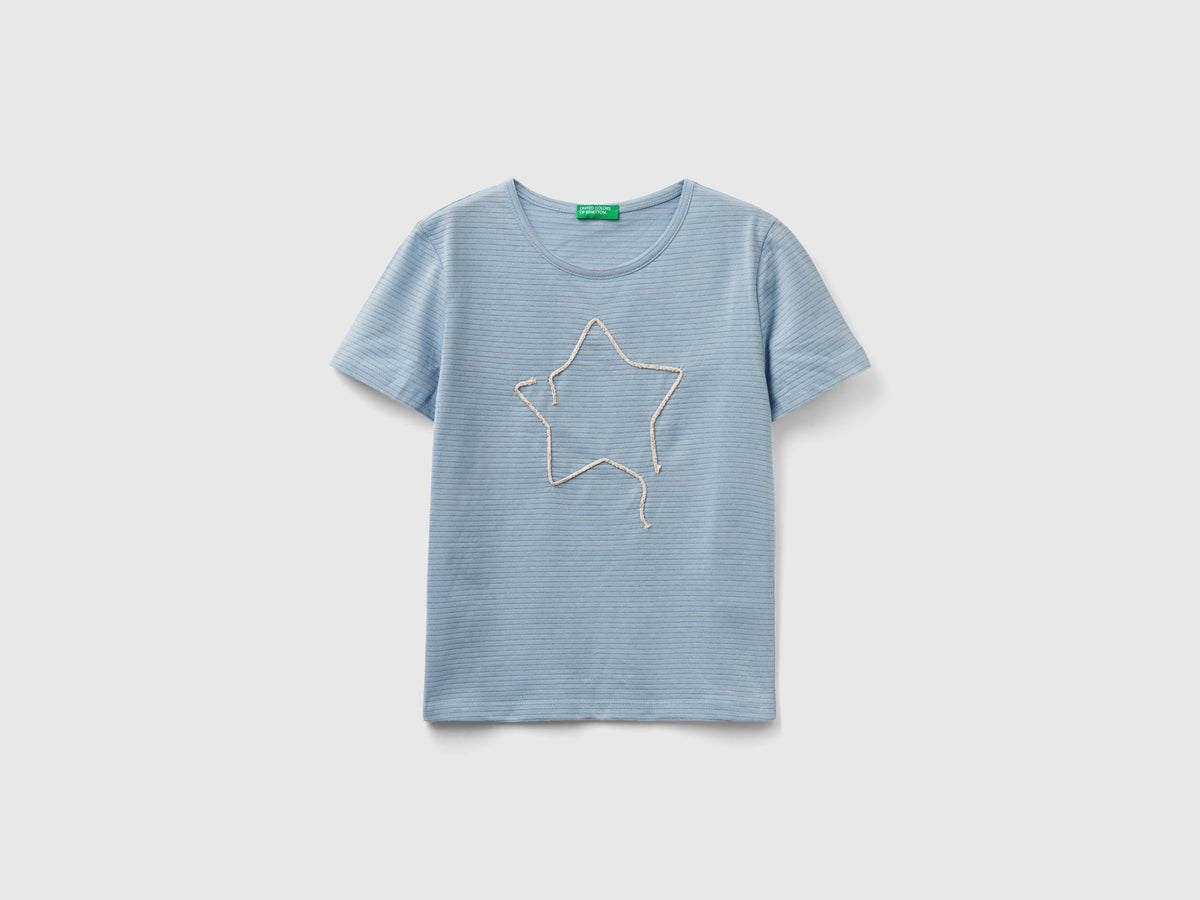 T-shirt con ricamo in corda