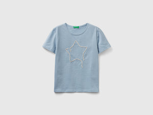 T-shirt con ricamo in corda