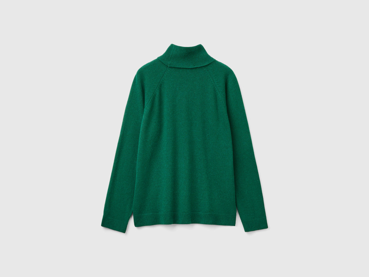 Dolcevita verde bosco in misto lana e cashmere