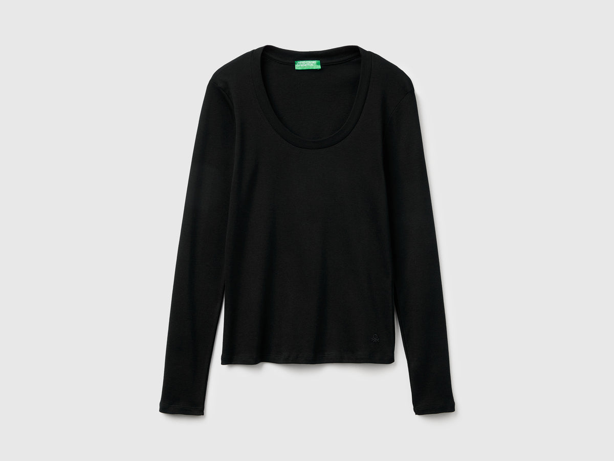 T-shirt manica lunga in puro cotone