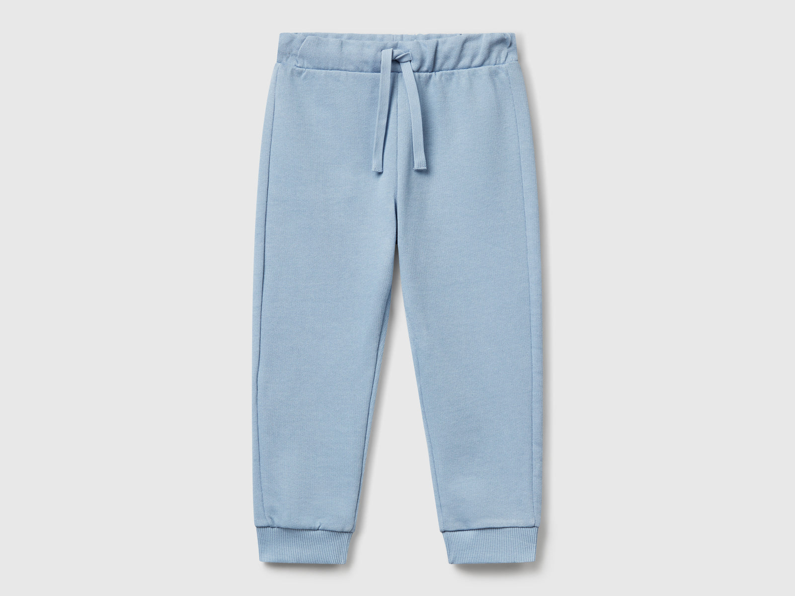 Pantaloni in cotone con logo da bimbo azzurro | Benetton Outlet